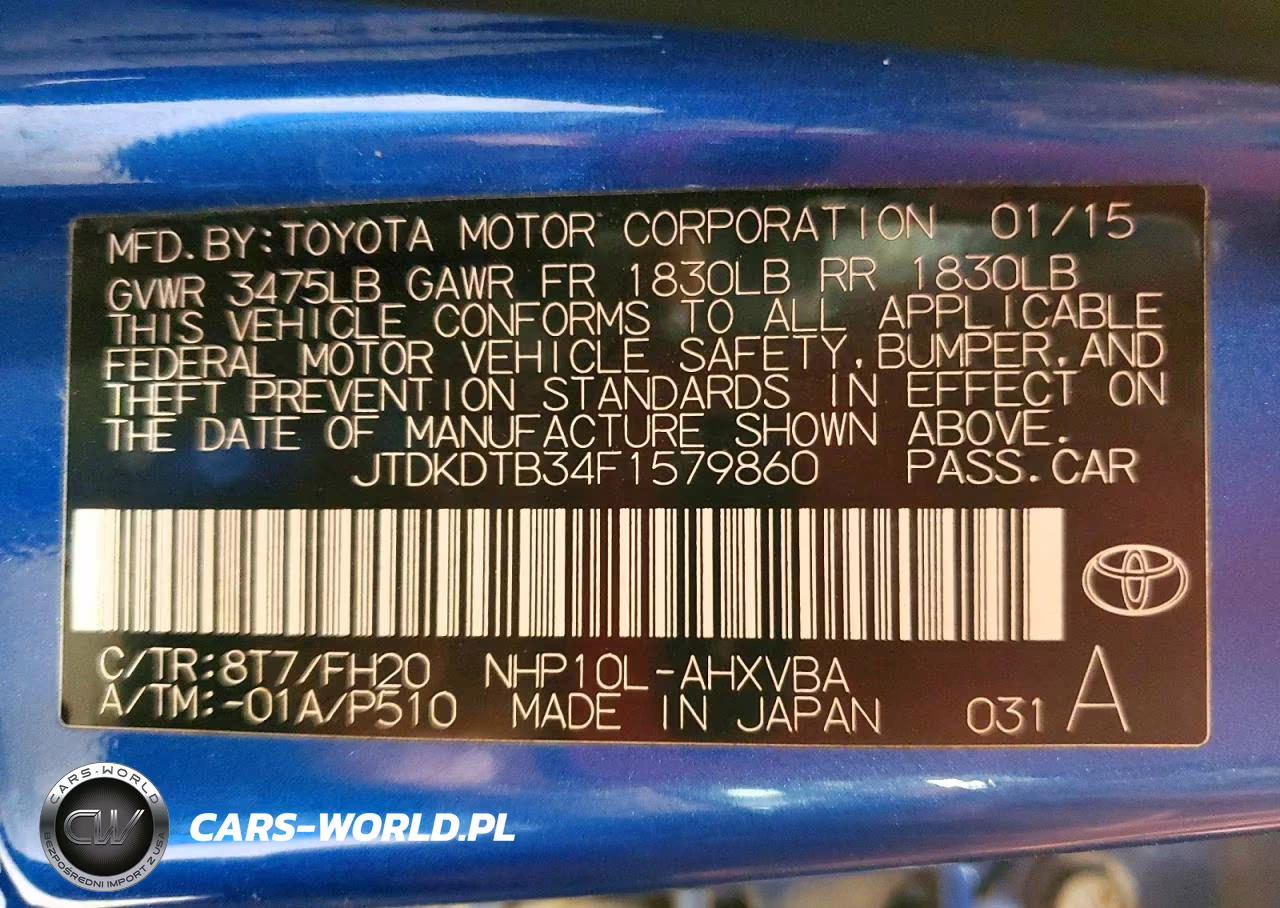 2015 Toyota Prius C One VIN:JTDKDTB34F1579860 - 12