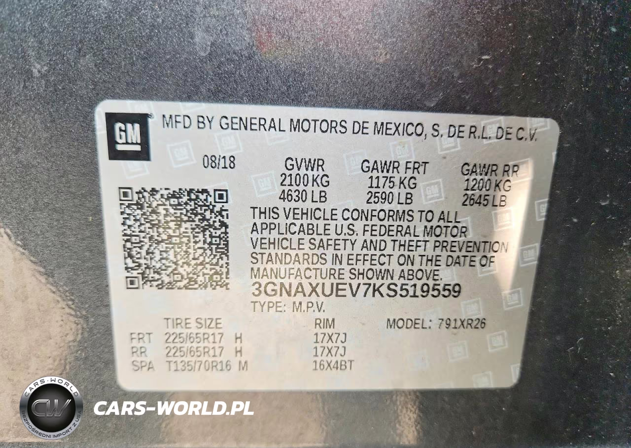 2019 Chevrolet Equinox Lt VIN:3GNAXUEV7KS519559 - 13
