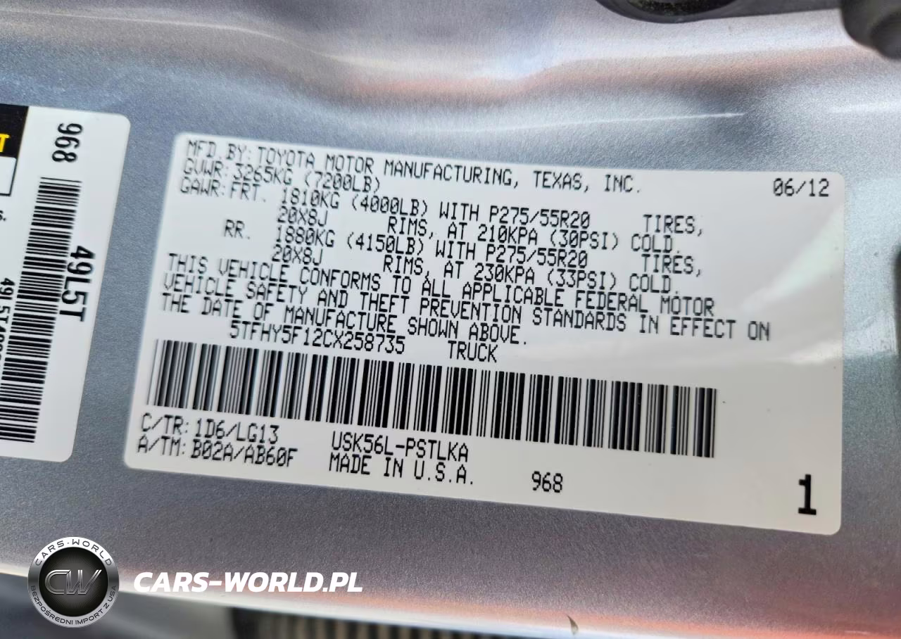 2012 Toyota Tundra Crewmax Limited VIN:5TFHY5F12CX258735 - 12