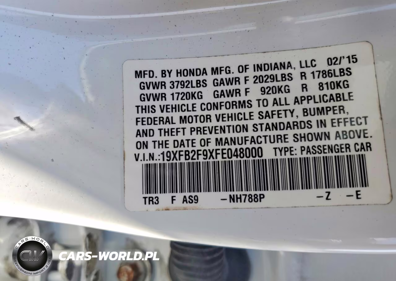 2015 Honda Civic Exl VIN:19XFB2F9XFE048000 - 13