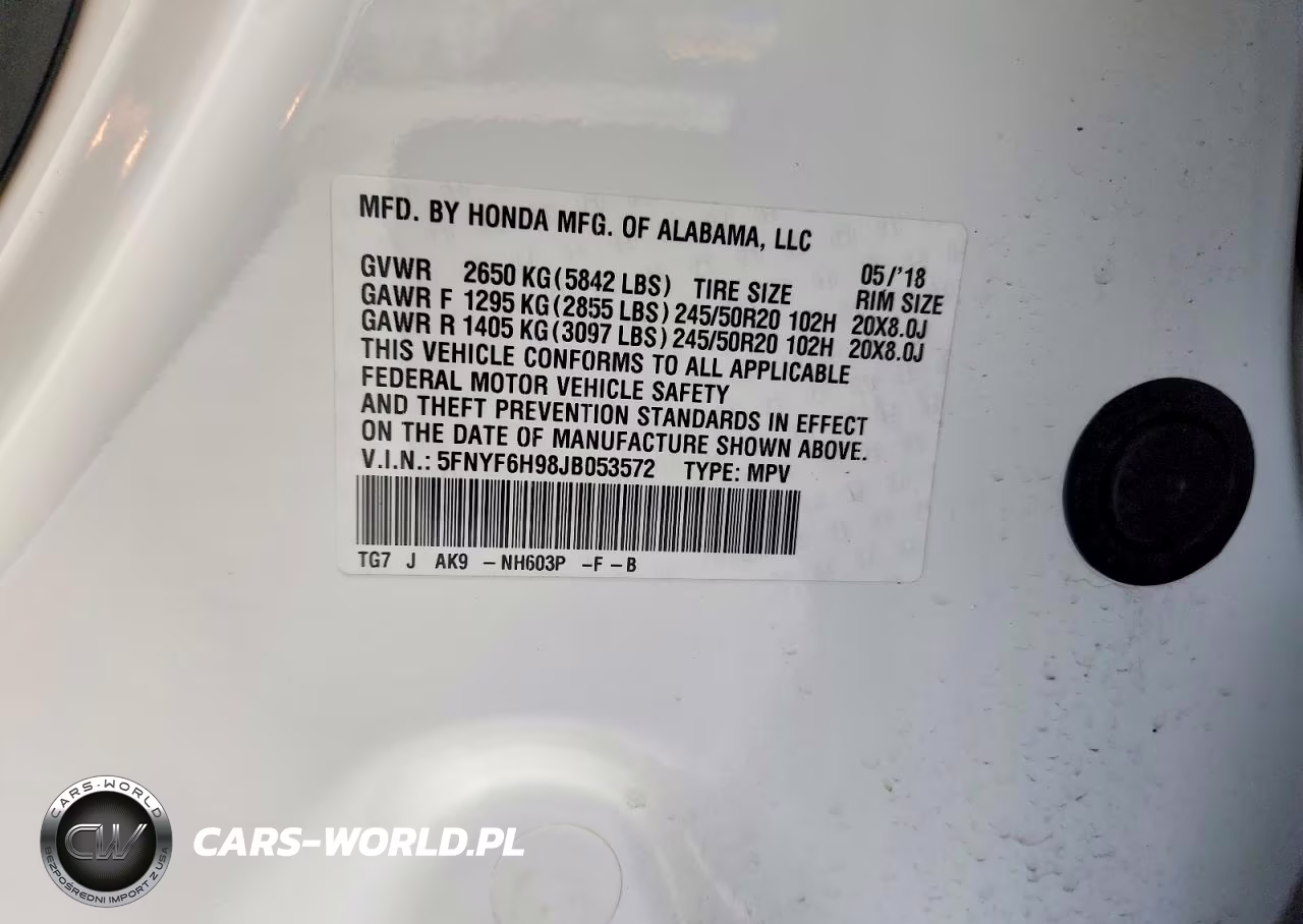 2018 Honda Pilot Touring VIN:5FNYF6H98JB053572 - 13