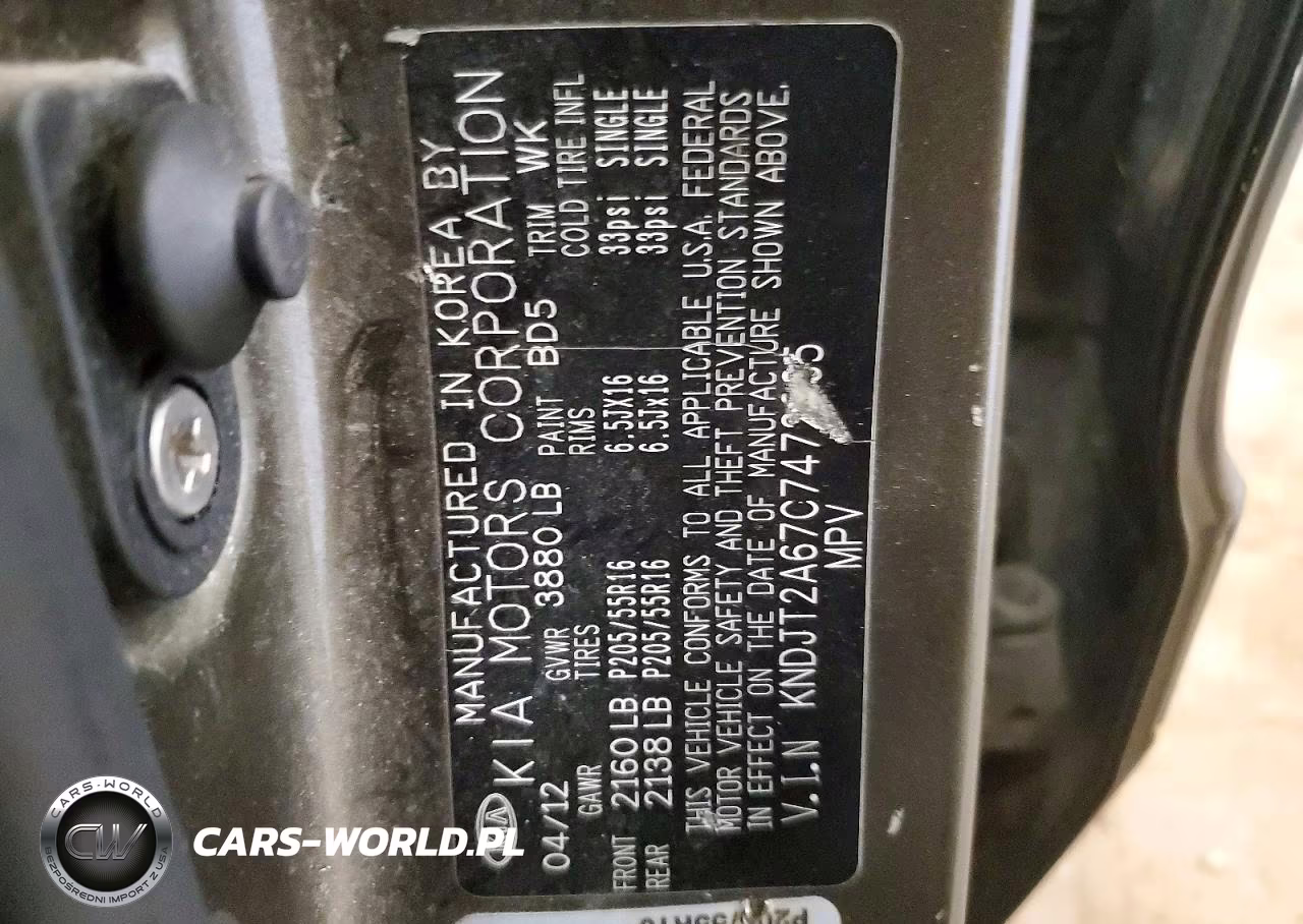 2012 Kia Soul + VIN:KNDJT2A67C7472265 - 12