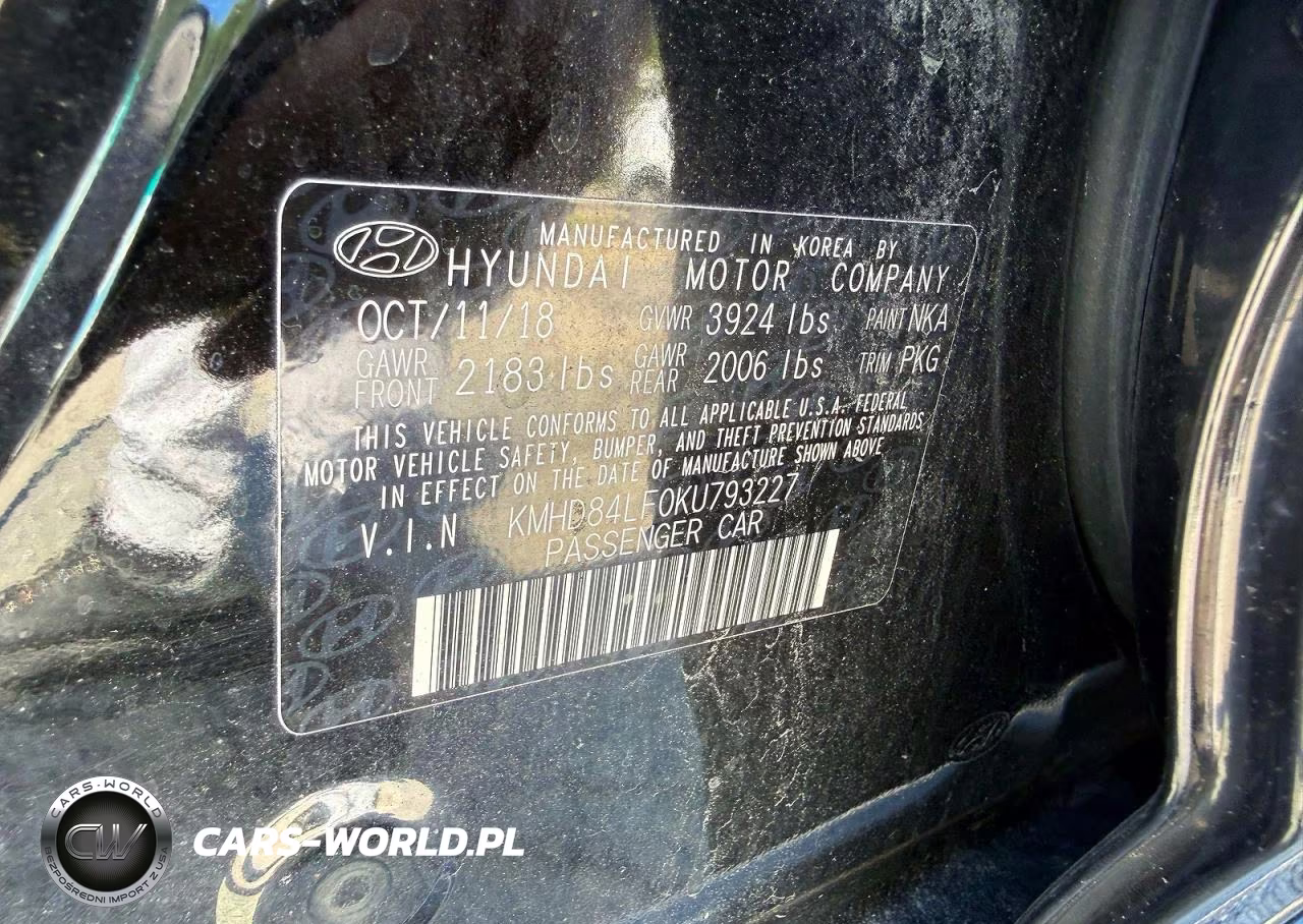 2019 Hyundai Elantra Sel VIN:KMHD84LF0KU793227 - 10