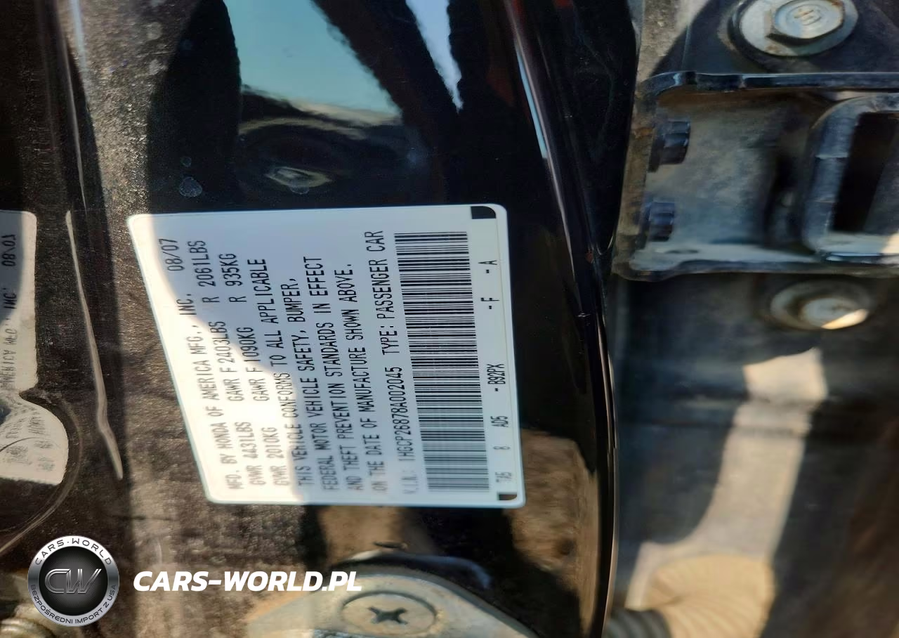 2008 Honda Accord Exl VIN:1HGCP26878A002045 - 12