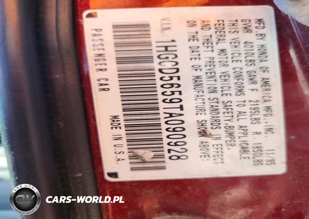 1996 Honda Accord Ex VIN:1HGCD5659TA090928 - 13