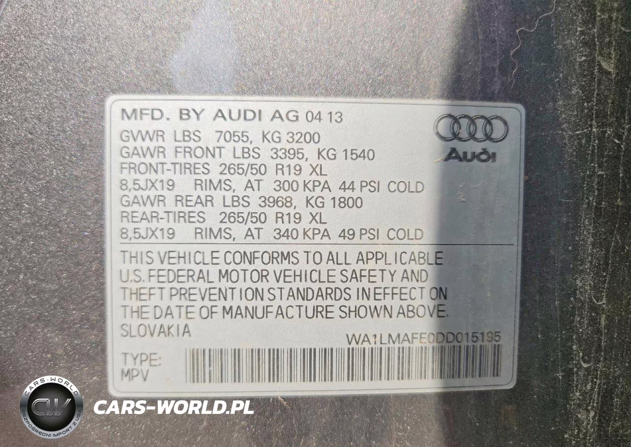 2013 Audi Q7 Premium Plus VIN:WA1LMAFE0DD015195 - 13