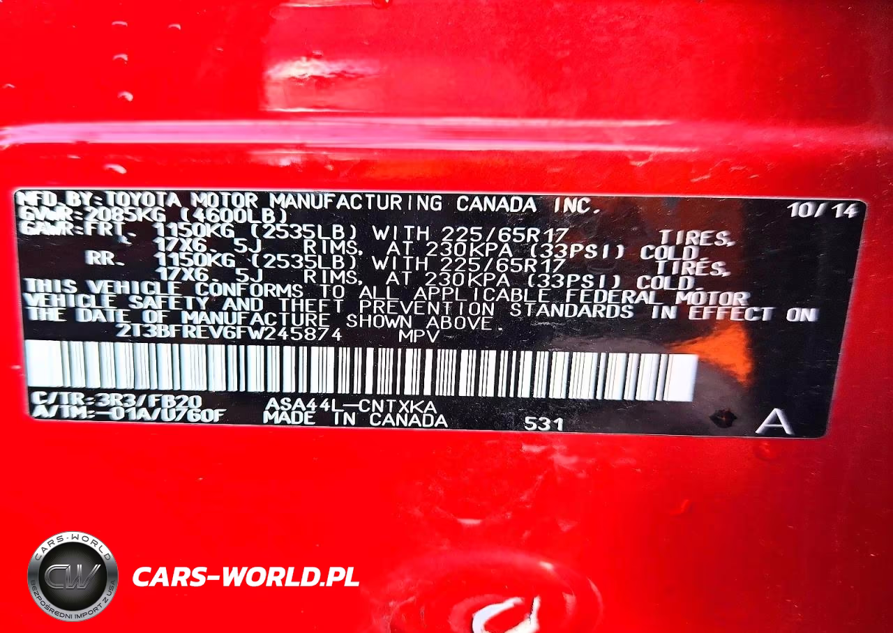 2015 Toyota Rav4 Le VIN:2T3BFREV6FW245874 - 13