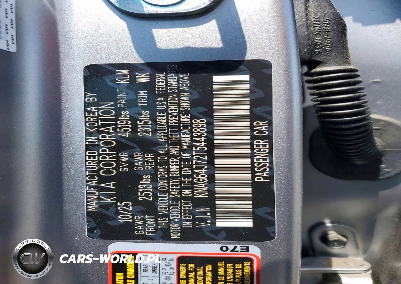 2026 Kia K5 Gt Line VIN:KNAG64J72T5443898 - 12