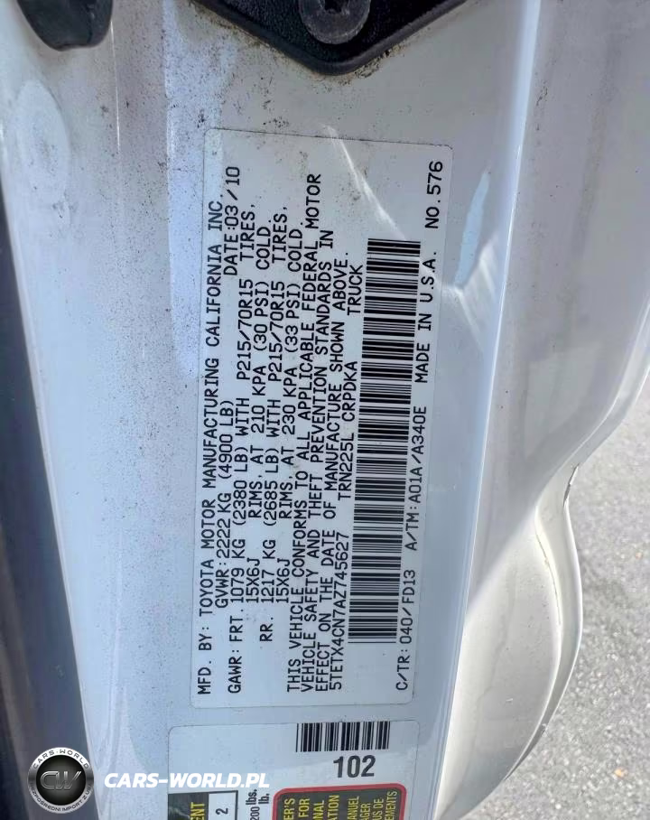 2010 Toyota Tacoma Base VIN:5TETX4CN7AZ745627 - 11