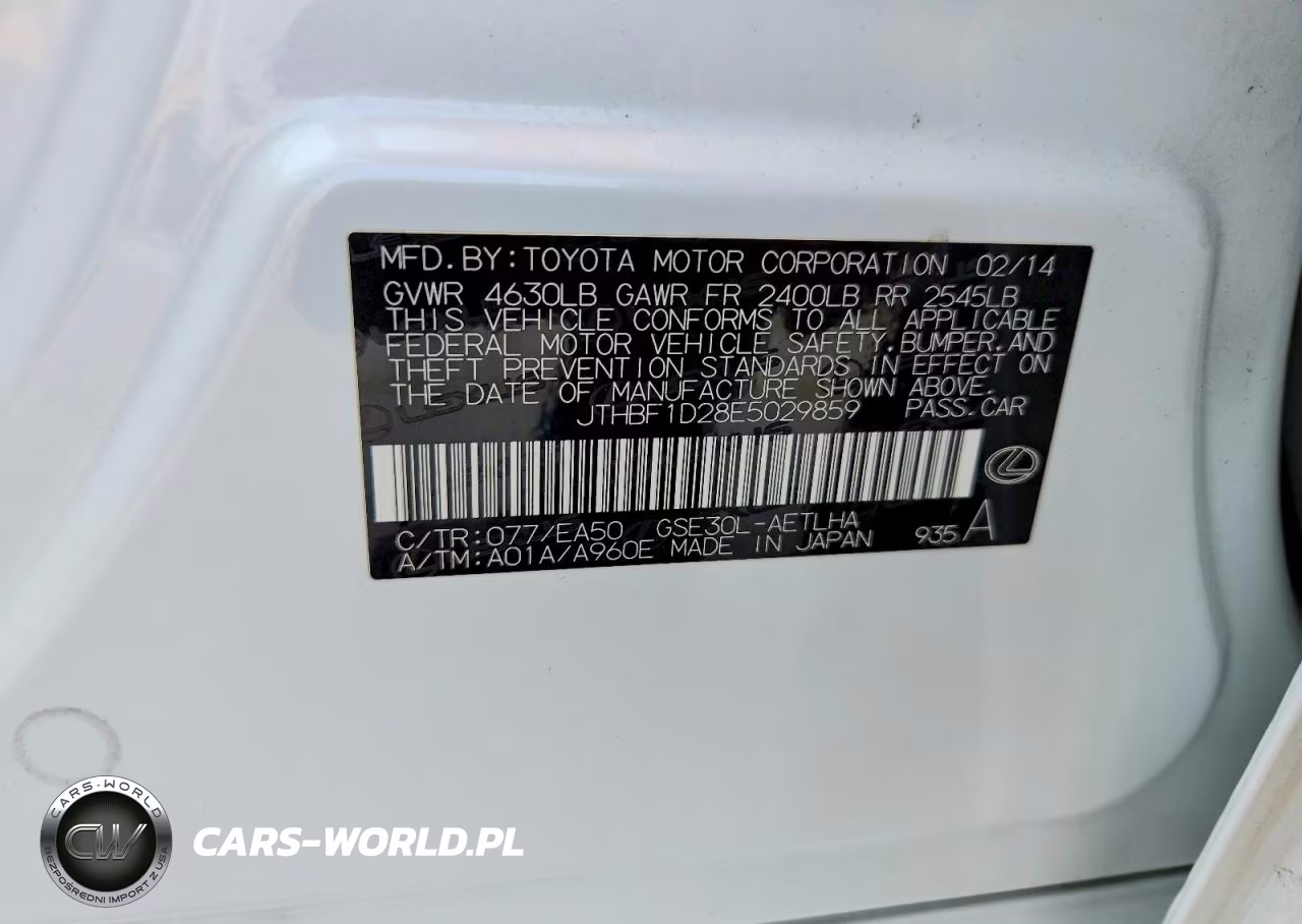 2014 Lexus Is 250 VIN:JTHBF1D28E5029859 - 12
