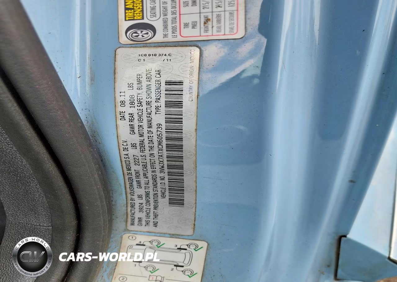 2012 Volkswagen Beetle VIN:3VWJX7ATXCM605739 - 12