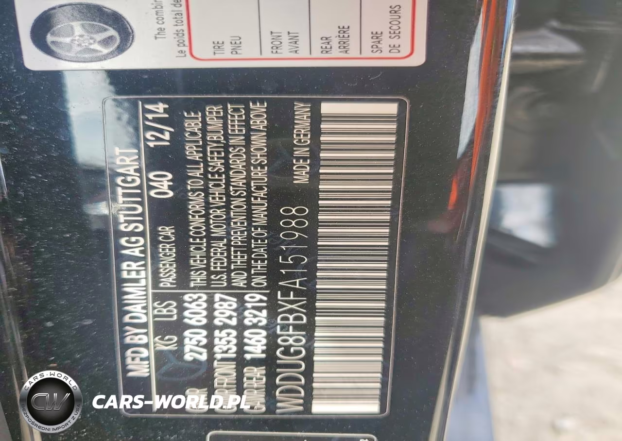 2015 Mercedes-Benz S 550 4Matic VIN:WDDUG8FBXFA151988 - 12