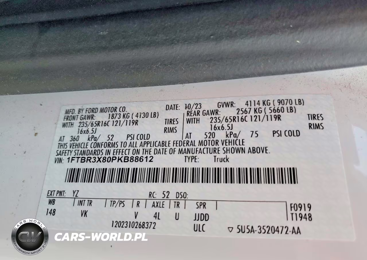 2023 Ford Transit T-250 VIN:1FTBR3X80PKB88612 - 13