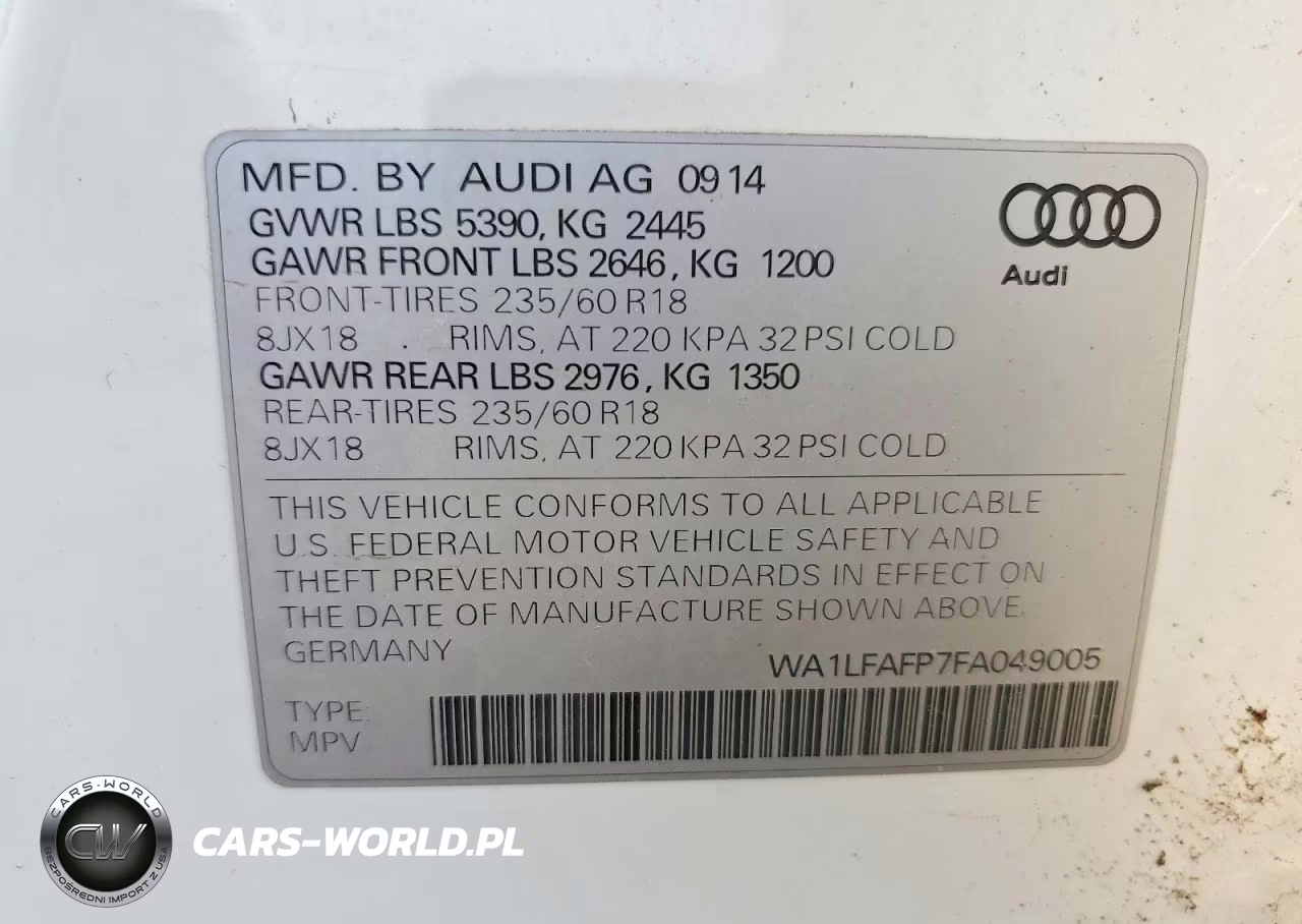 2015 Audi Q5 Premium Plus VIN:WA1LFAFP7FA049005 - 13