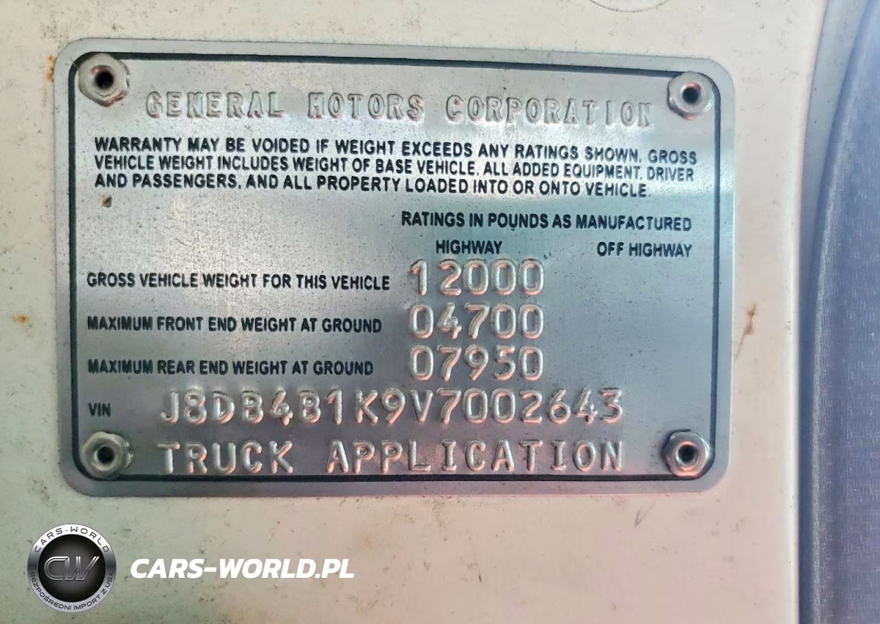 1997 GMC 4000 W4S042 VIN:J8DB4B1K9V7002643 - 12