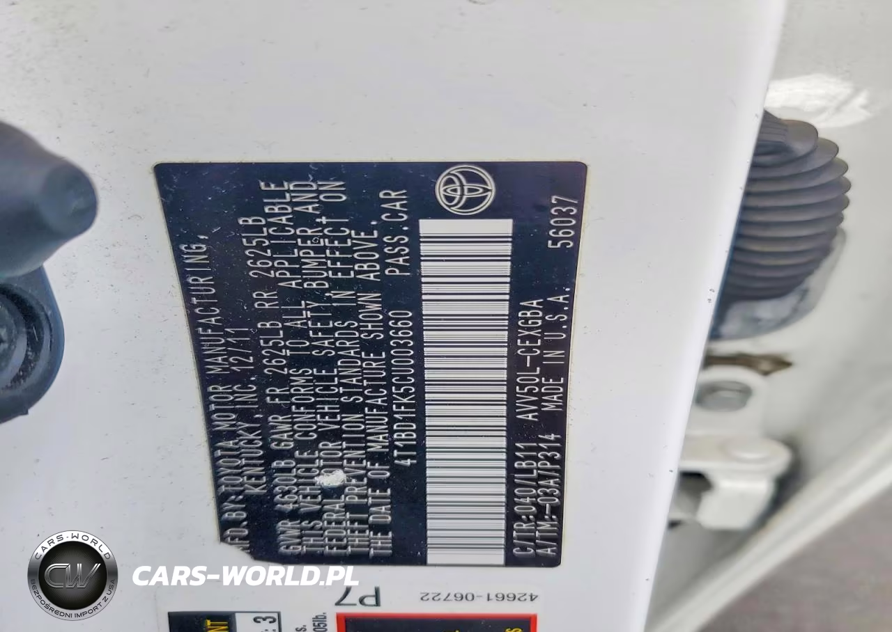 2012 Toyota Camry Hybrid Xle VIN:4T1BD1FK5CU003660 - 12