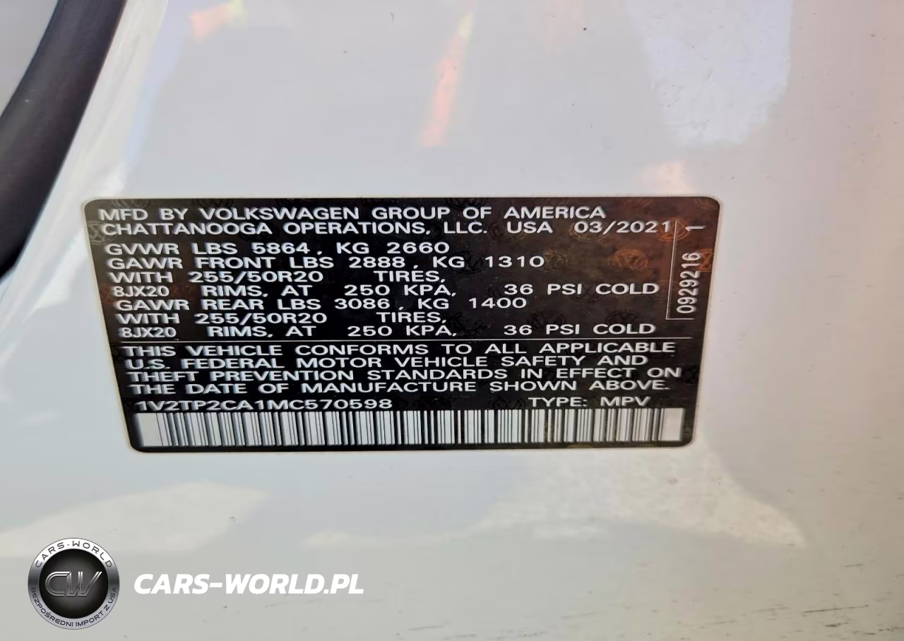 2021 Volkswagen Atlas Sel Premium VIN:1V2TP2CA1MC570598 - 13