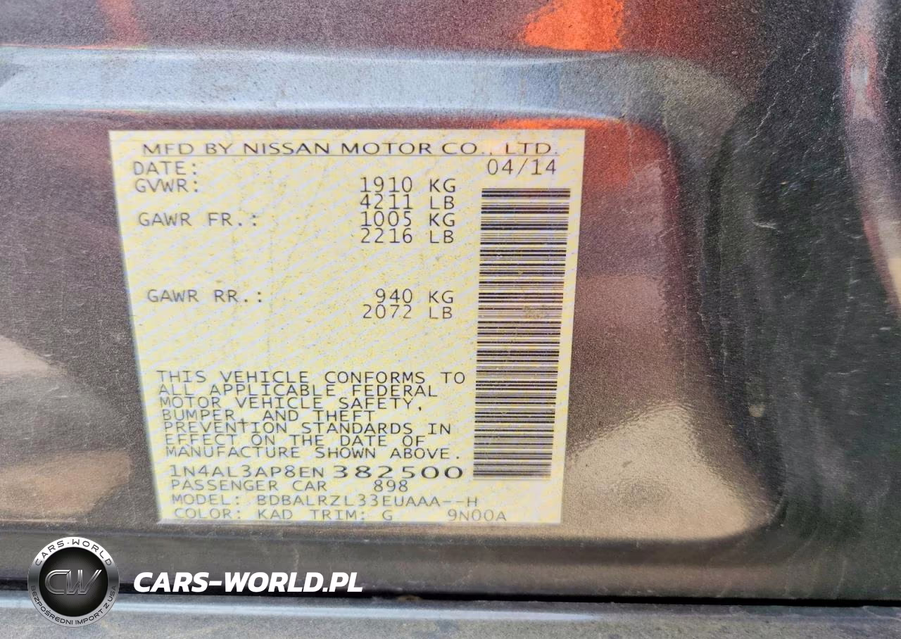 2014 Nissan Altima 2.5 S VIN:1N4AL3AP8EN382500 - 12