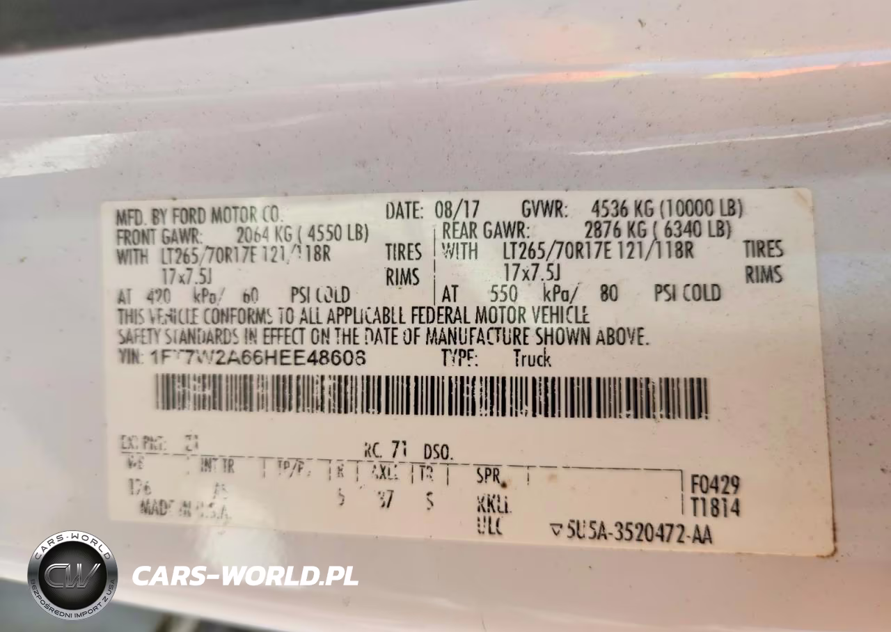 2017 Ford F250 Super Duty VIN:1FT7W2A66HEE48608 - 12