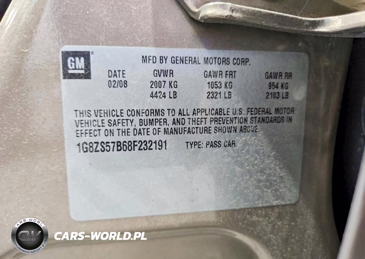 2008 Saturn Aura Xe VIN:1G8ZS57B68F232191 - 12