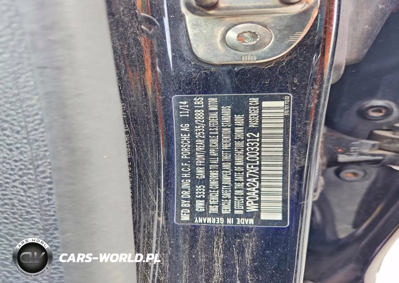 2015 Porsche Panamera 2 VIN:WP0AA2A7XFL003312 - 12