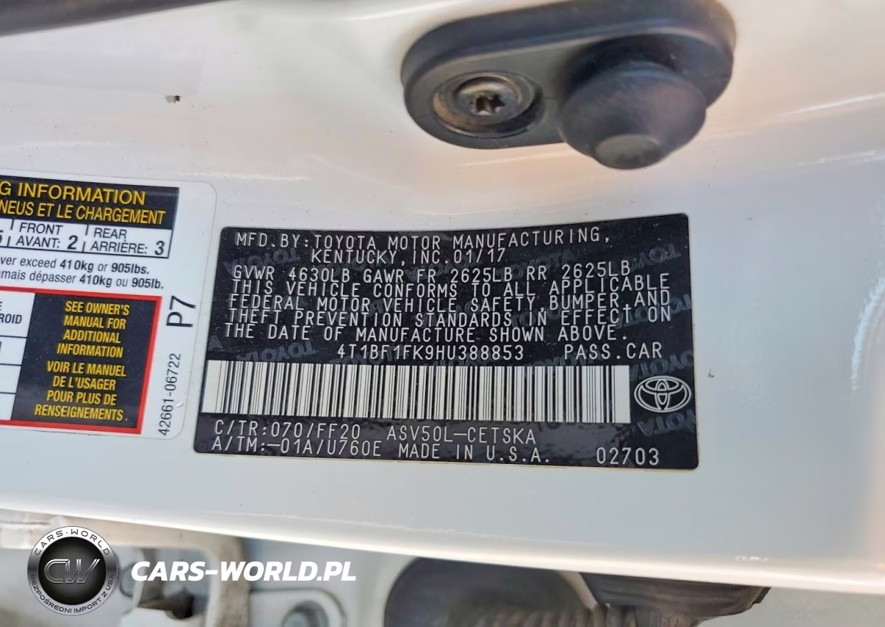 2017 Toyota Camry Se VIN:4T1BF1FK9HU388853 - 12