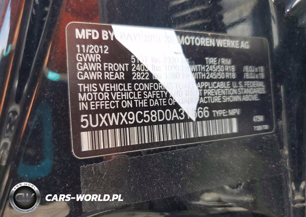 2013 BMW X3 xDrive28I VIN:5UXWX9C58D0A31666 - 13
