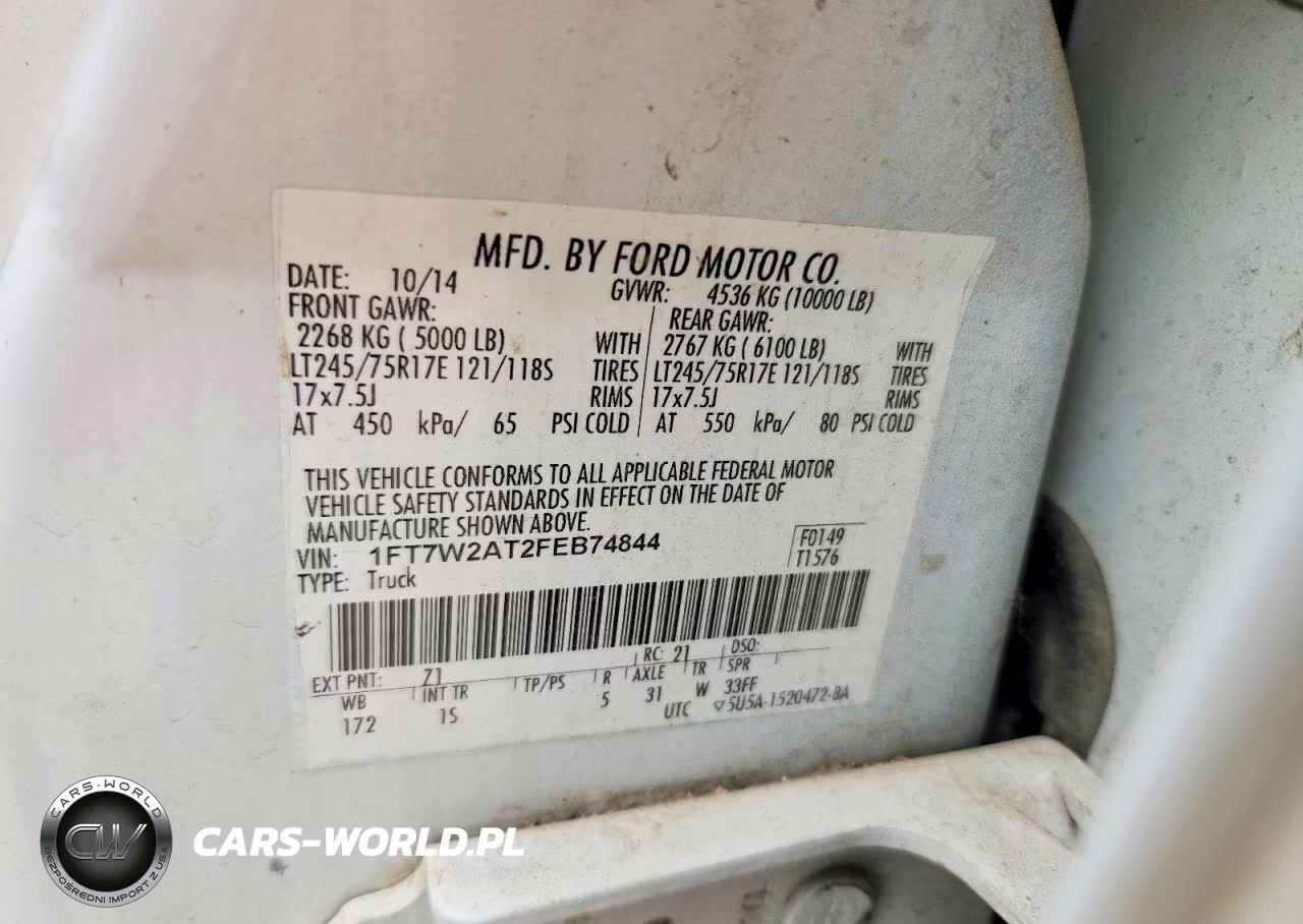 2015 Ford F250 Super Duty VIN:1FT7W2AT2FEB74844 - 12