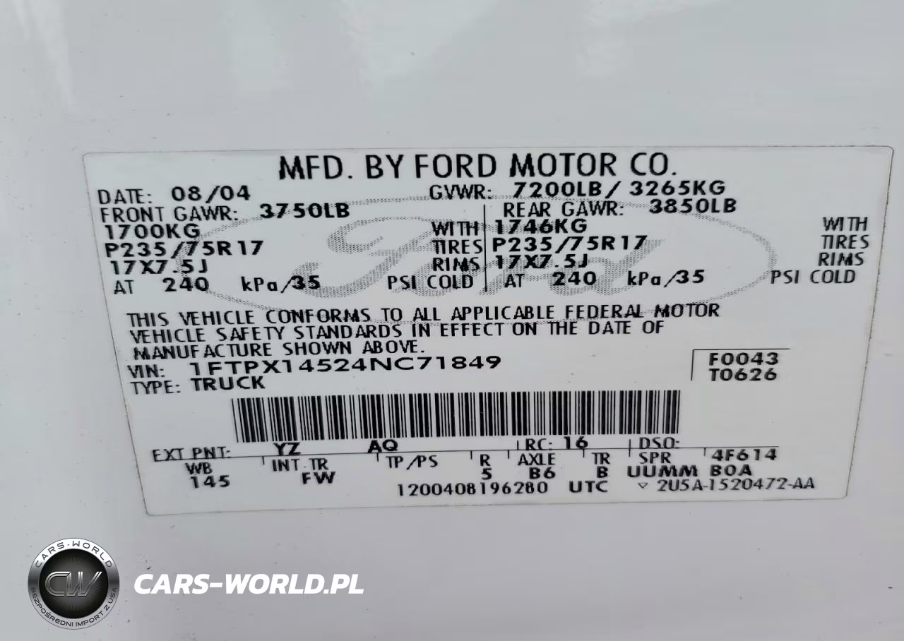 2004 Ford F150 VIN:1FTPX14524NC71849 - 13