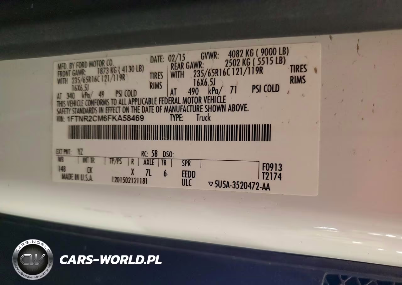 2015 Ford Transit T-250 VIN:1FTNR2CM6FKA58469 - 14