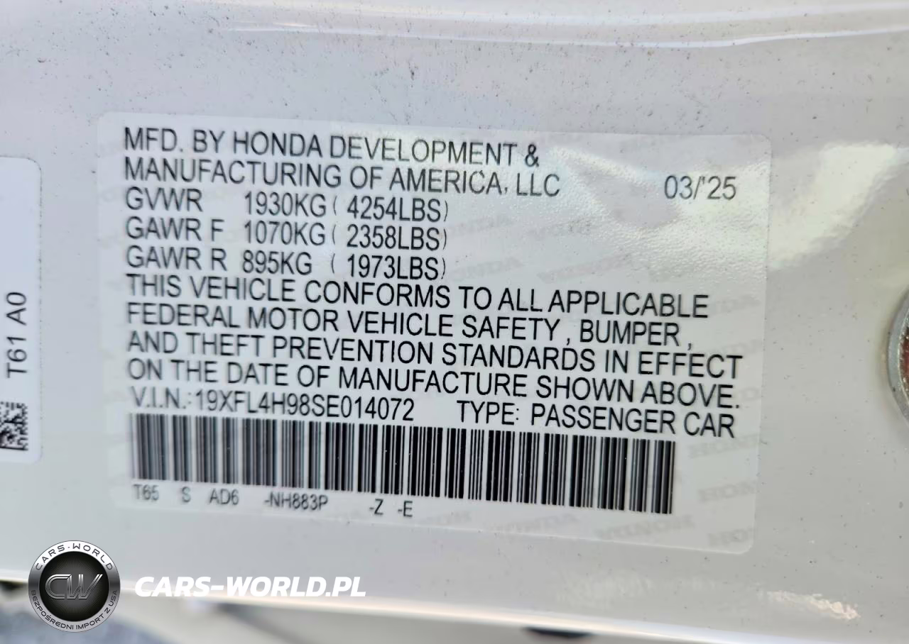 2025 Honda Civic Sport Touring VIN:19XFL4H98SE014072 - 12