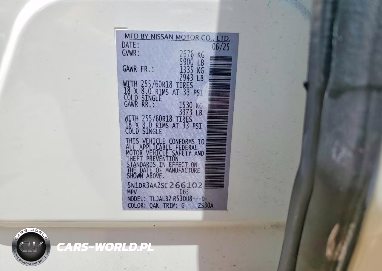2025 Nissan Pathfinder S VIN:5N1DR3AA2SC266102 - 13