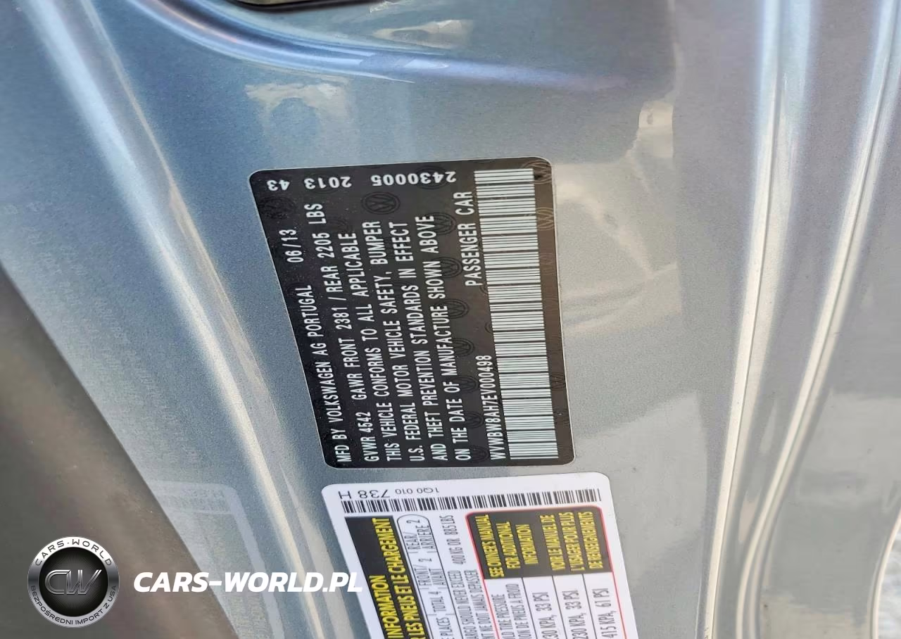 2014 Volkswagen Eos Komfort VIN:WVWBW8AH7EV000498 - 12