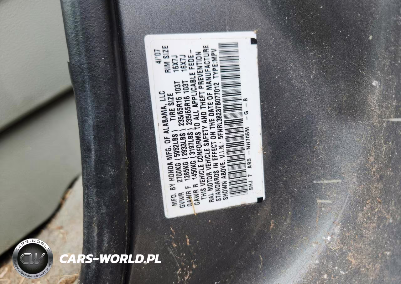 2007 Honda Odyssey Lx VIN:5FNRL38237B077012 - 13