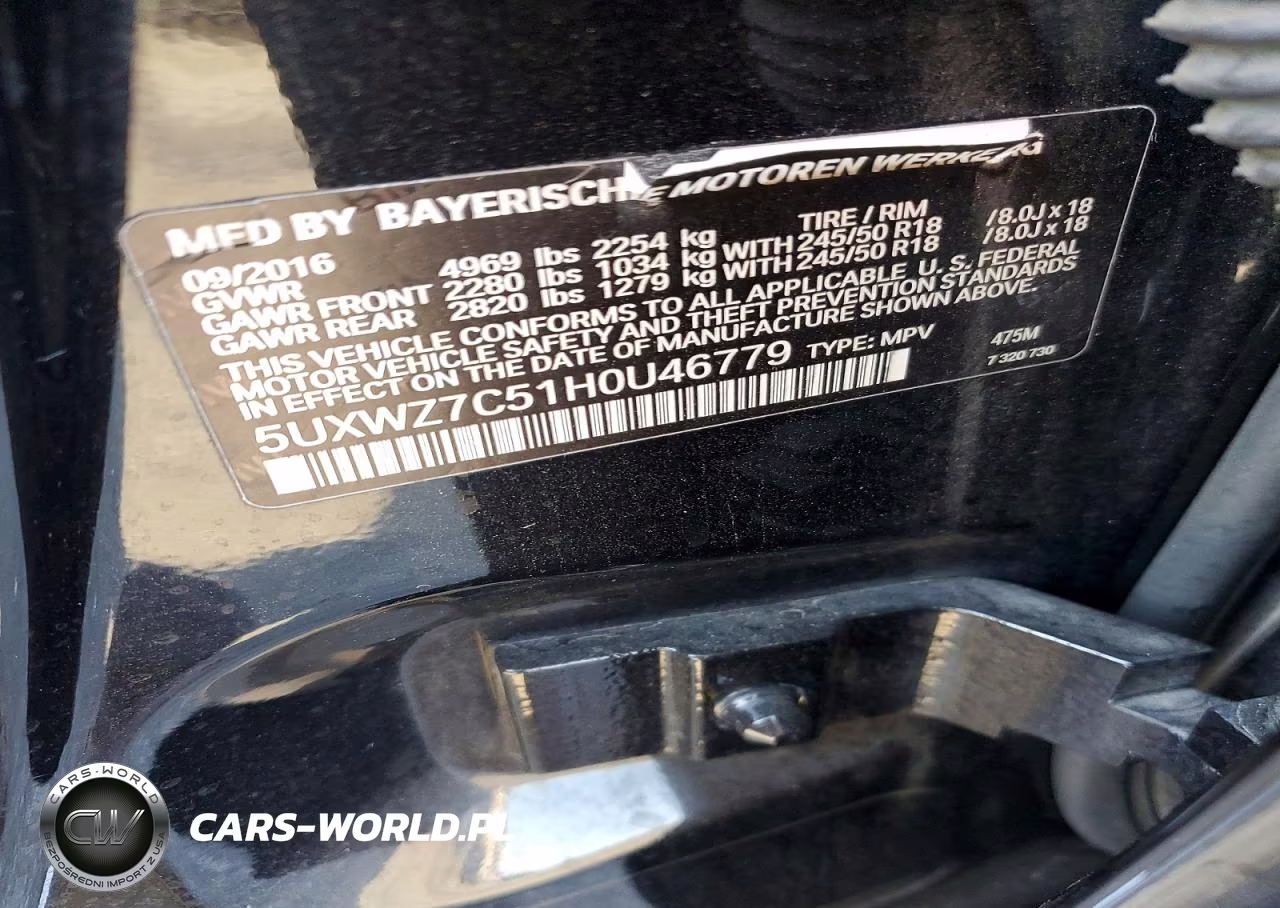 2017 BMW X3 Sdrive28I VIN:5UXWZ7C51H0U46779 - 13