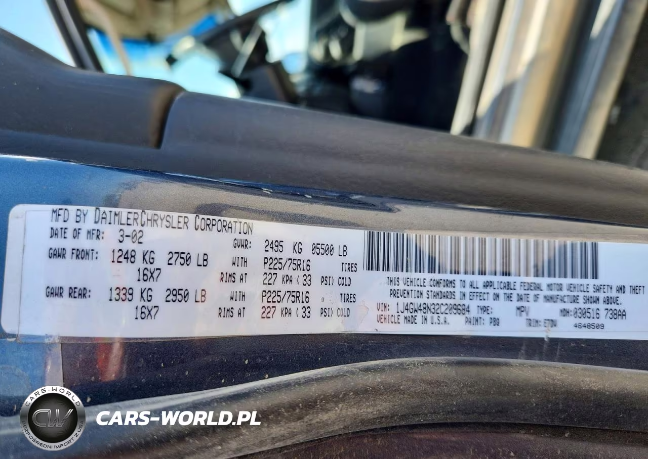 2002 Jeep Grand Cherokee VIN:1J4GW48N32C209684 - 13