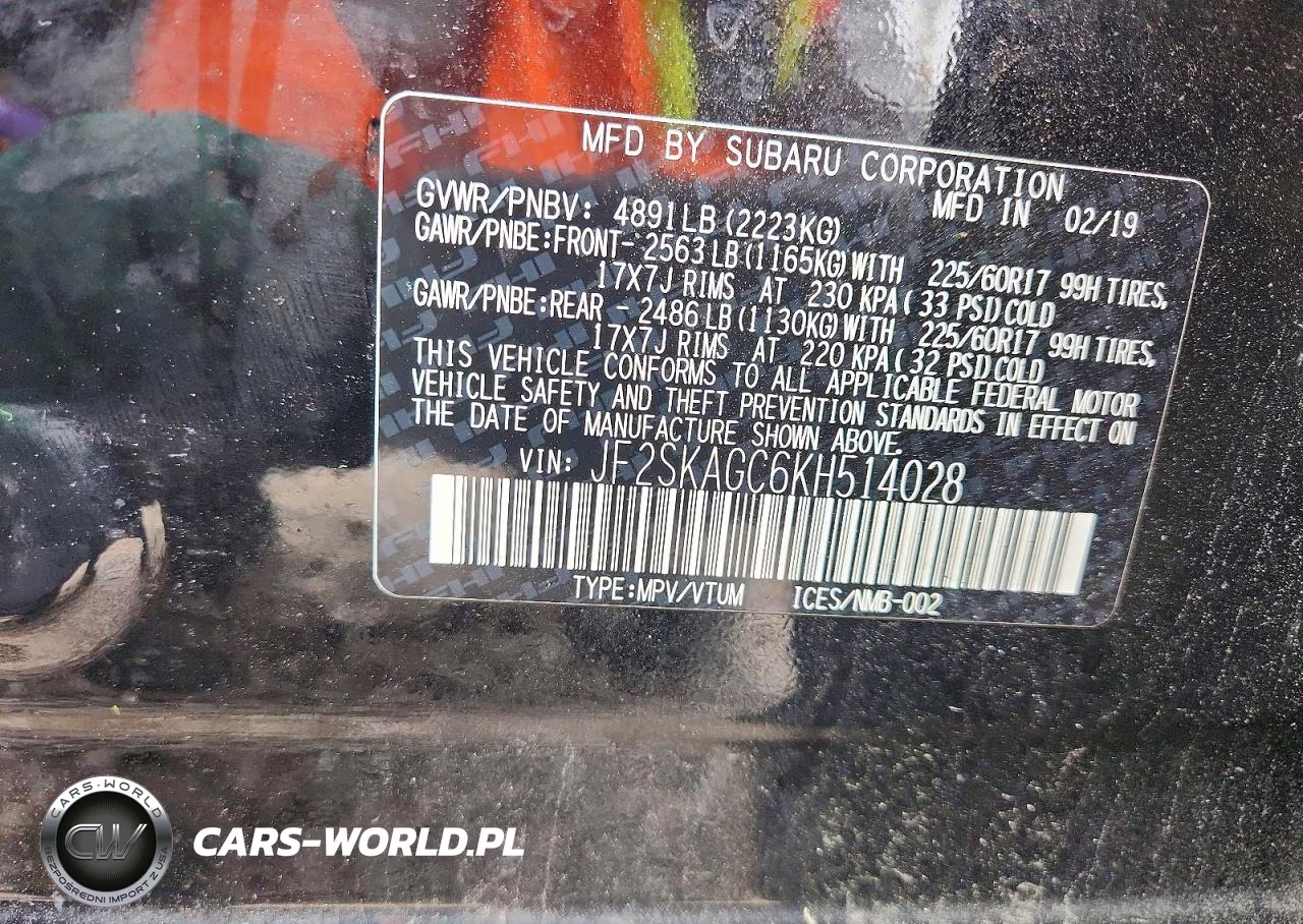 2019 Subaru Forester Premium VIN:JF2SKAGC6KH514028 - 13