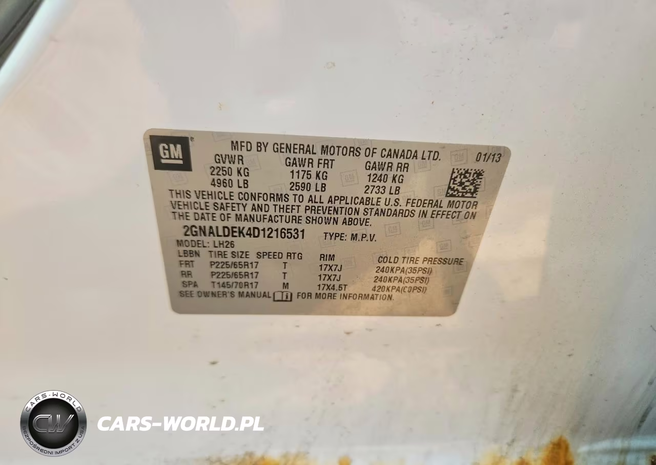 2013 Chevrolet Equinox Lt VIN:2GNALDEK4D1216531 - 12