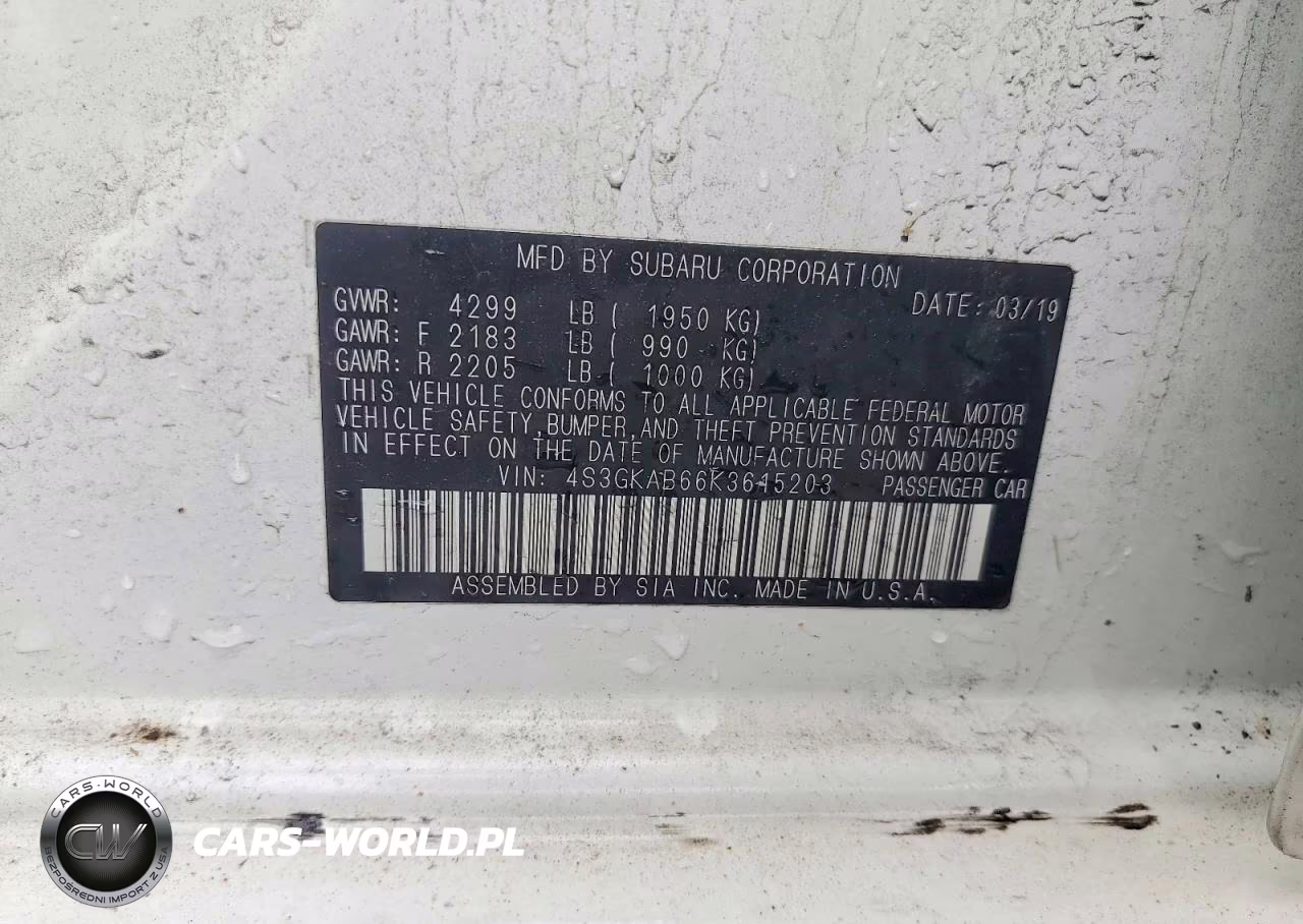 2019 Subaru Impreza VIN:4S3GKAB66K3615203 - 12