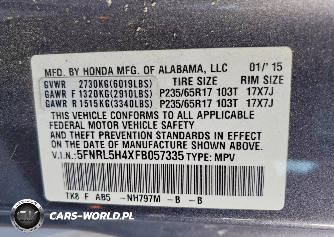 2015 Honda Odyssey Ex VIN:5FNRL5H4XFB057335 - 13