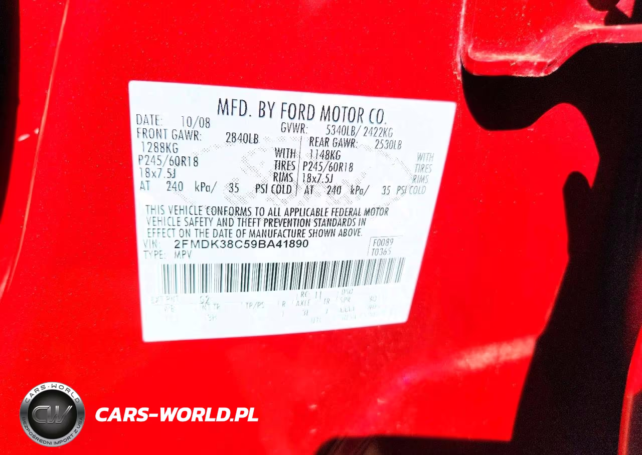 2009 Ford Edge Sel VIN:2FMDK38C59BA41890 - 13