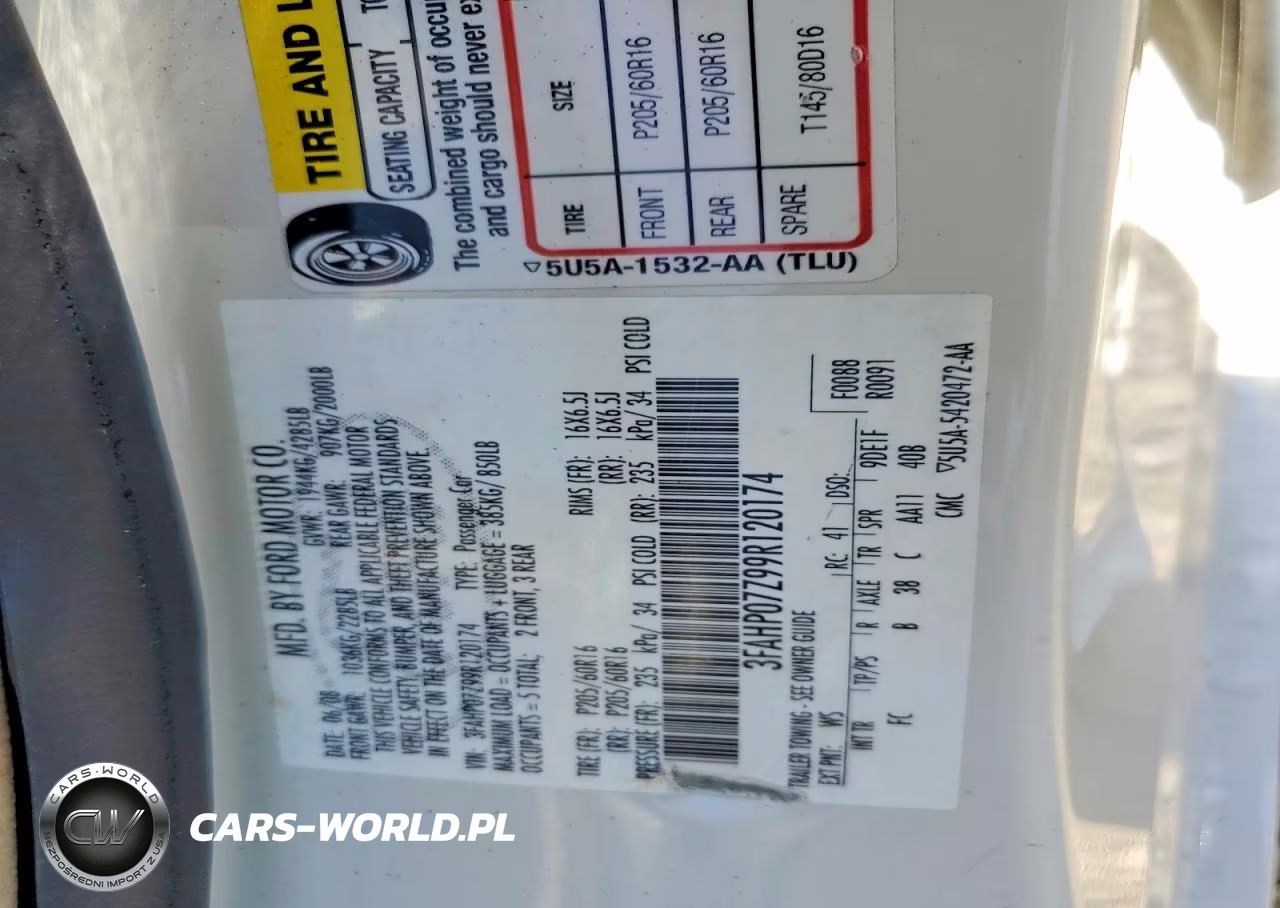 2009 Ford Fusion Se VIN:3FAHP07Z99R120174 - 12