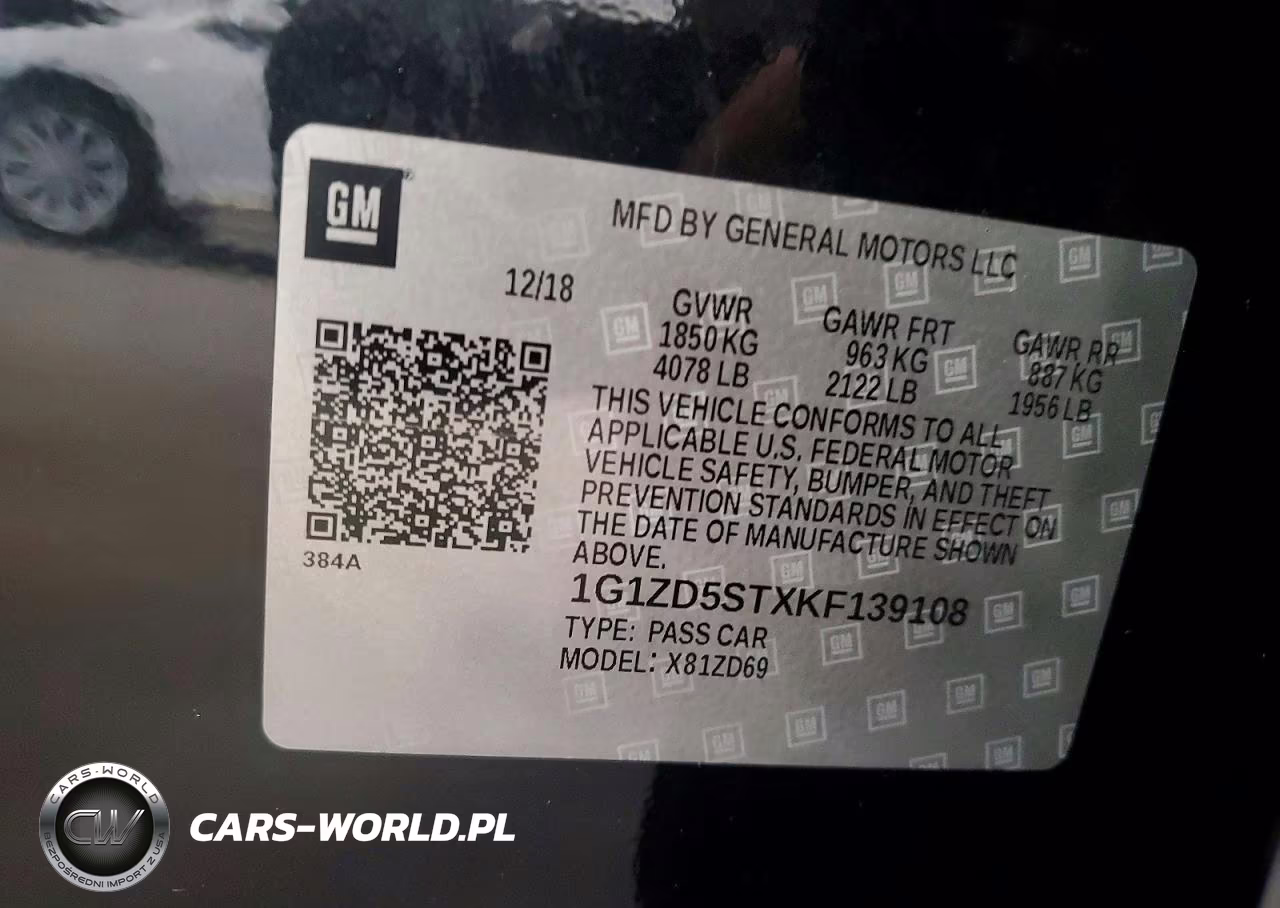 2019 Chevrolet Malibu Lt VIN:1G1ZD5STXKF139108 - 12