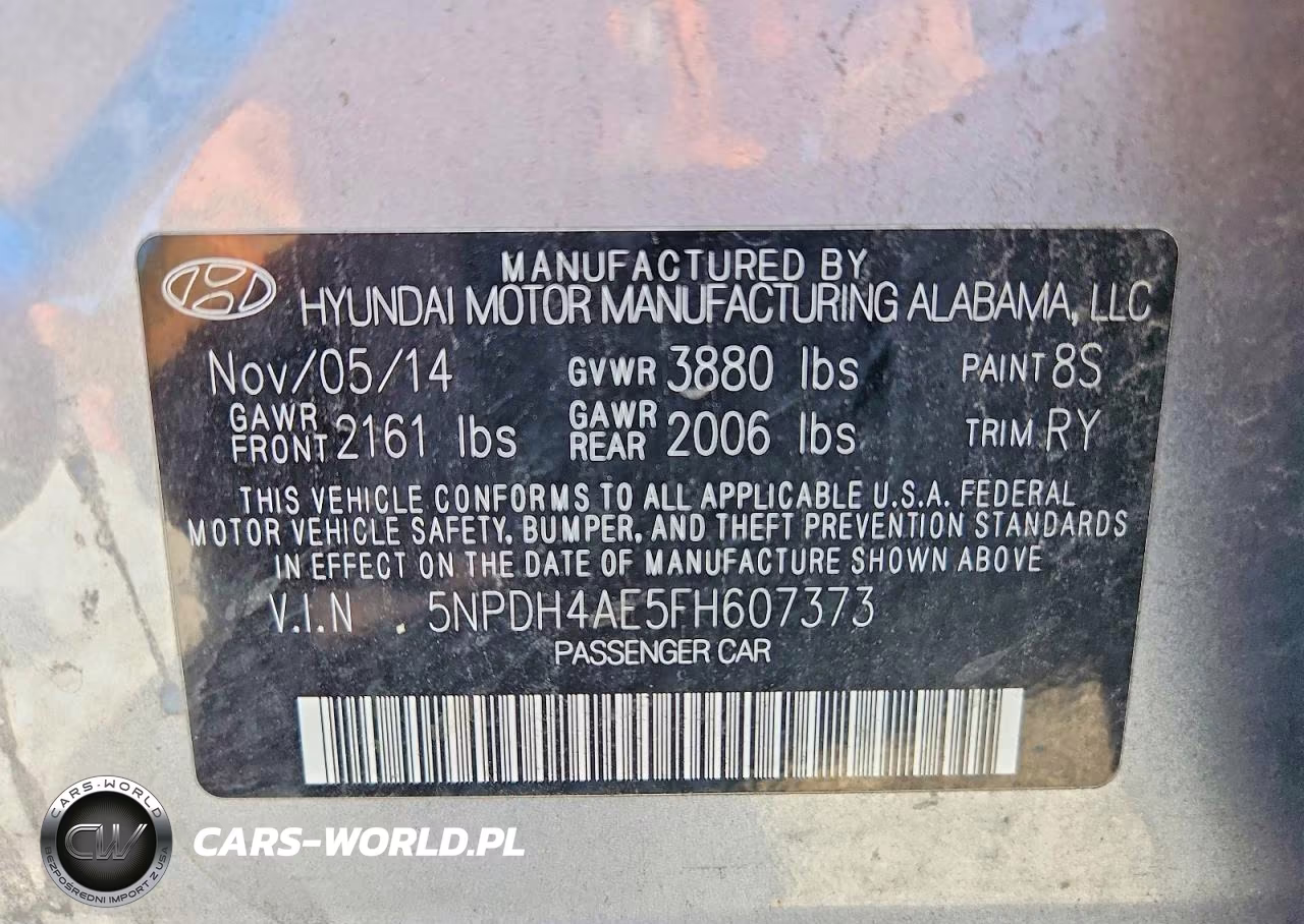 2015 Hyundai Elantra Se VIN:5NPDH4AE5FH607373 - 12