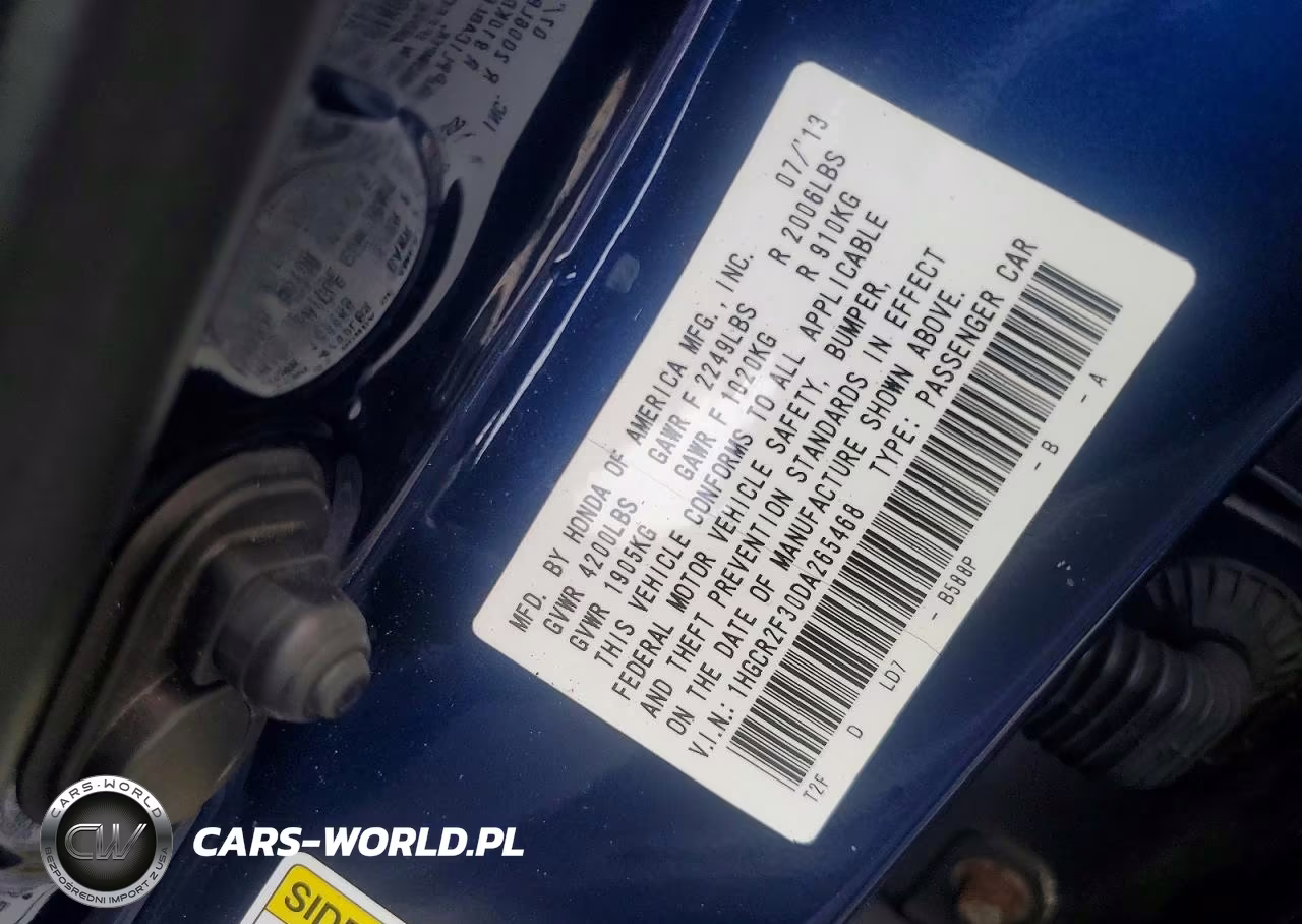 2013 Honda Accord Lx VIN:1HGCR2F30DA265468 - 12