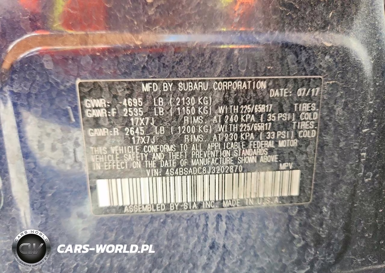 2018 Subaru Outback 2.5I Premium VIN:4S4BSADC8J3202870 - 13