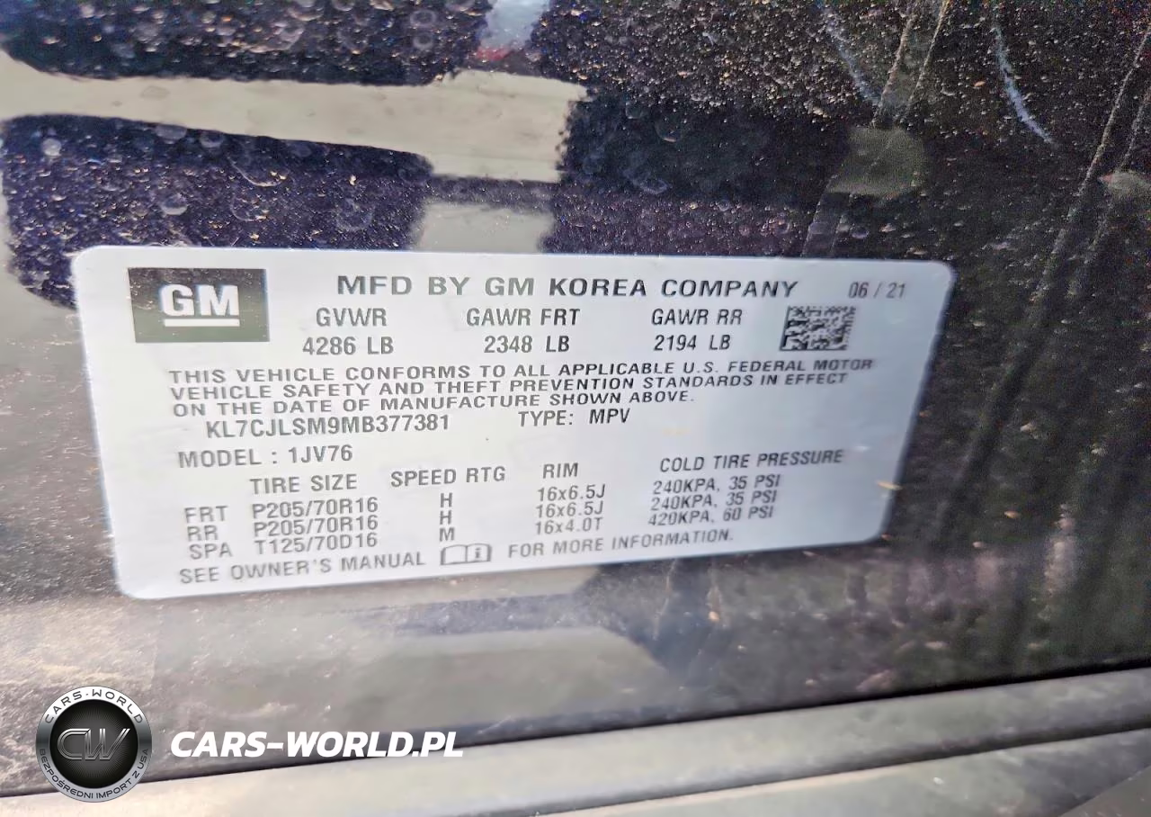 2021 Chevrolet Trax 1Lt VIN:KL7CJLSM9MB377381 - 13