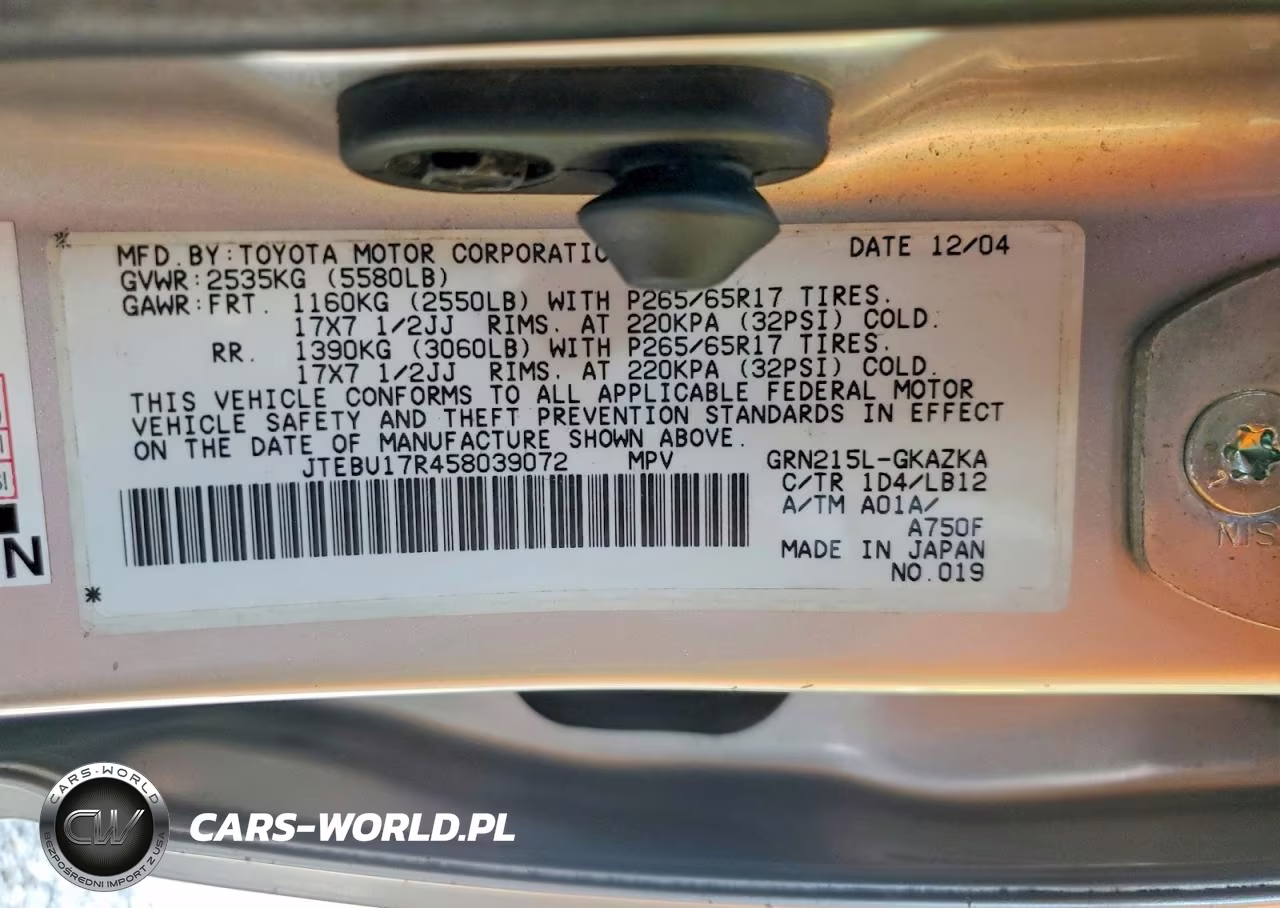 2005 Toyota 4Runner Limited VIN:JTEBU17R458039072 - 13