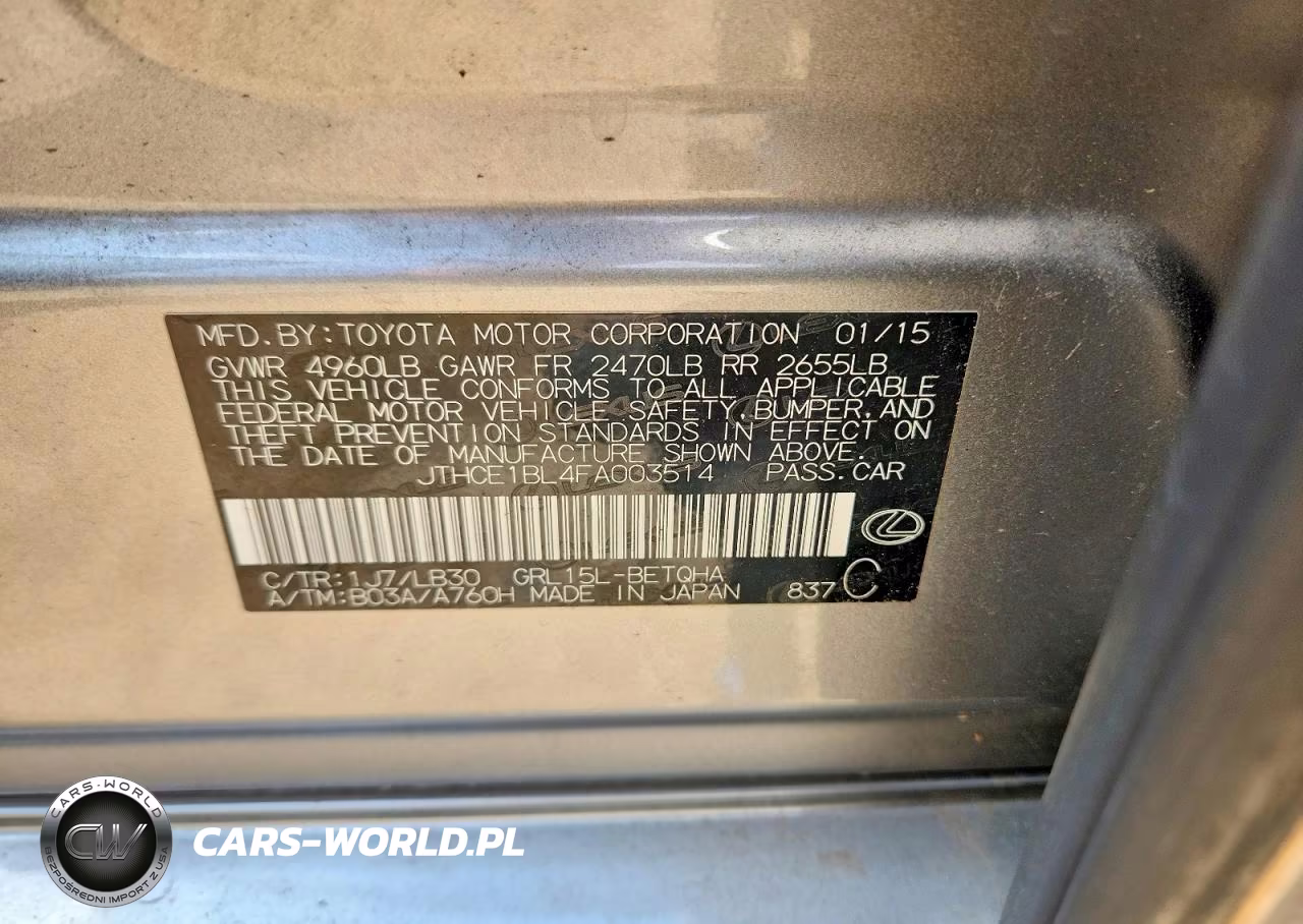 2015 Lexus Gs 350 VIN:JTHCE1BL4FA003514 - 13