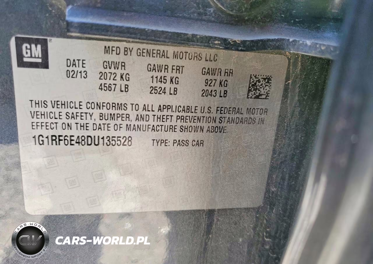 2013 Chev Volt VIN:1G1RF6E48DU135528 - 12
